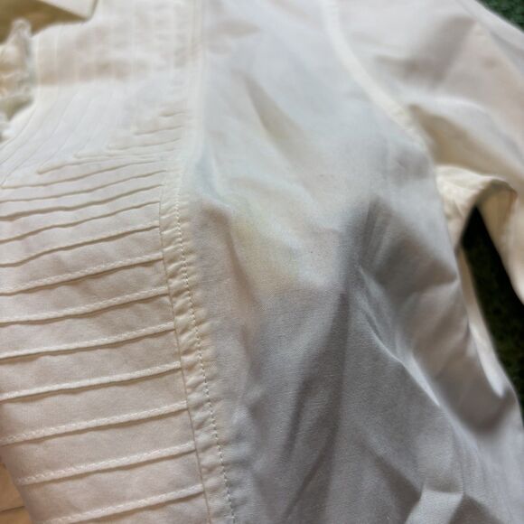 Dolce & Gabbana Womens Ruffled Cotton Long Sleeve Button Up Dress Shirt SZ 40 /S - Picture 6 of 9